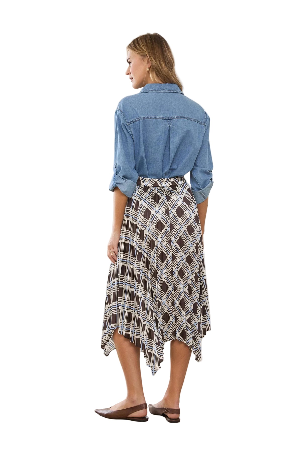 PLAID PLEATED SKIRT