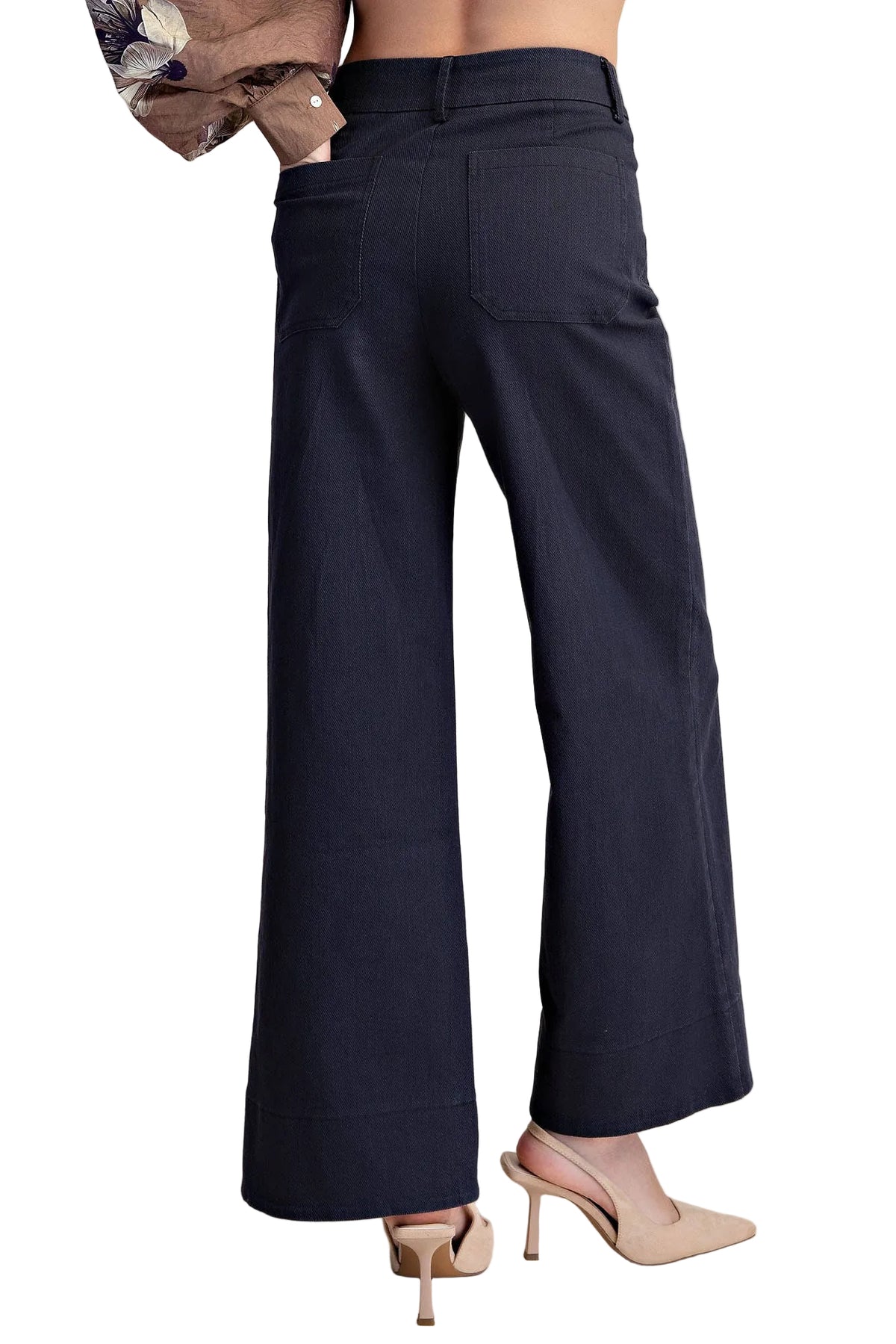 NAVY STRETCH HIGH RISE PANTS
