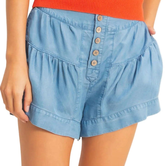 DENIM SHORTS WITH BUTTONS