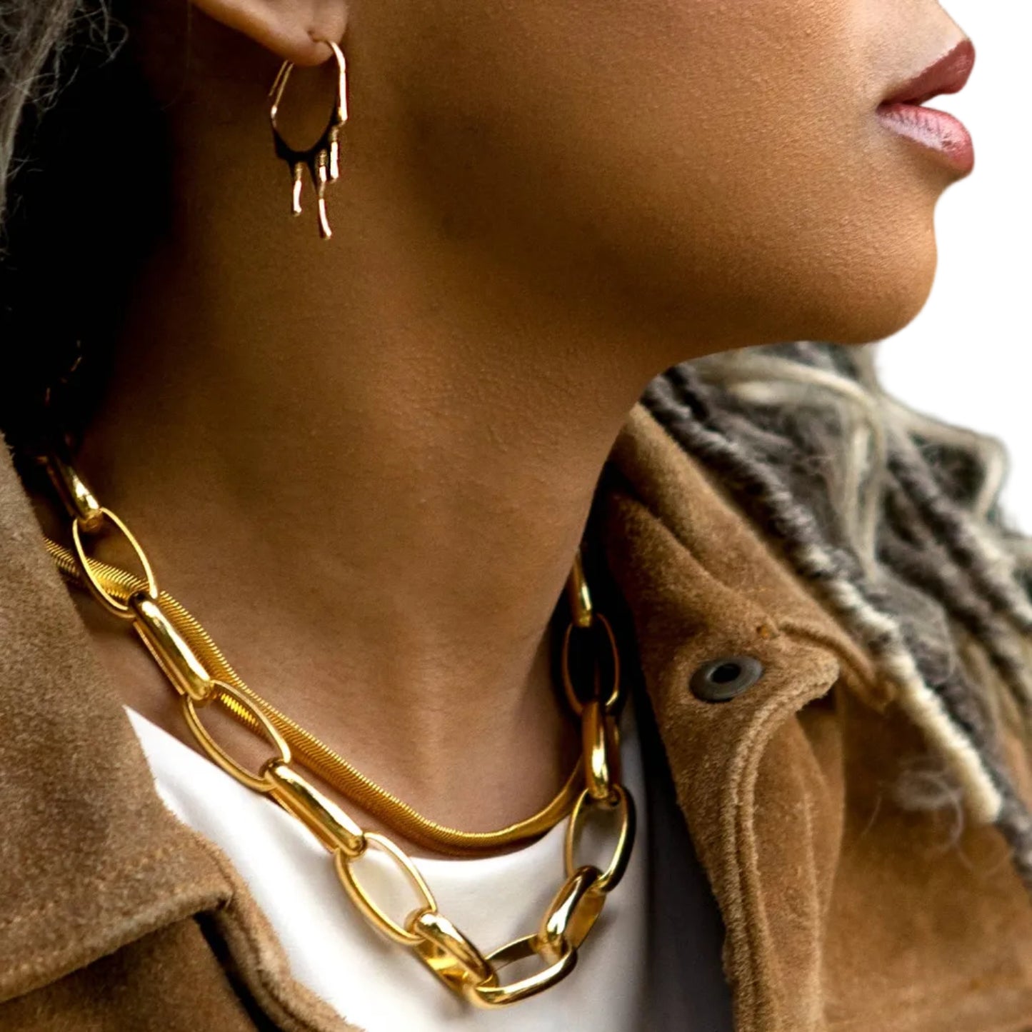 RAIN HOOPS -18K GOLD PLATED