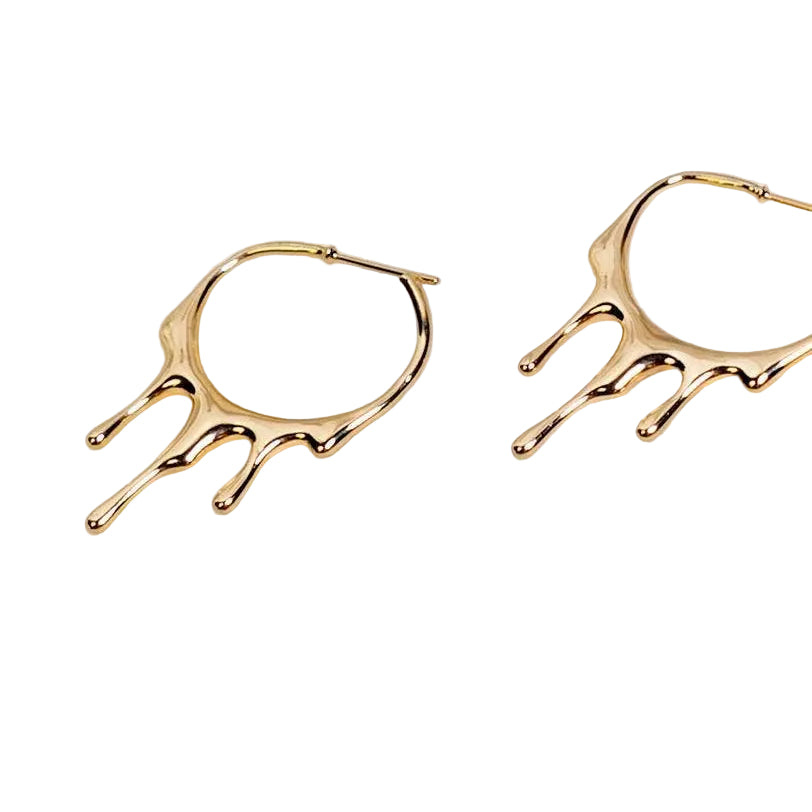RAIN HOOPS -18K GOLD PLATED
