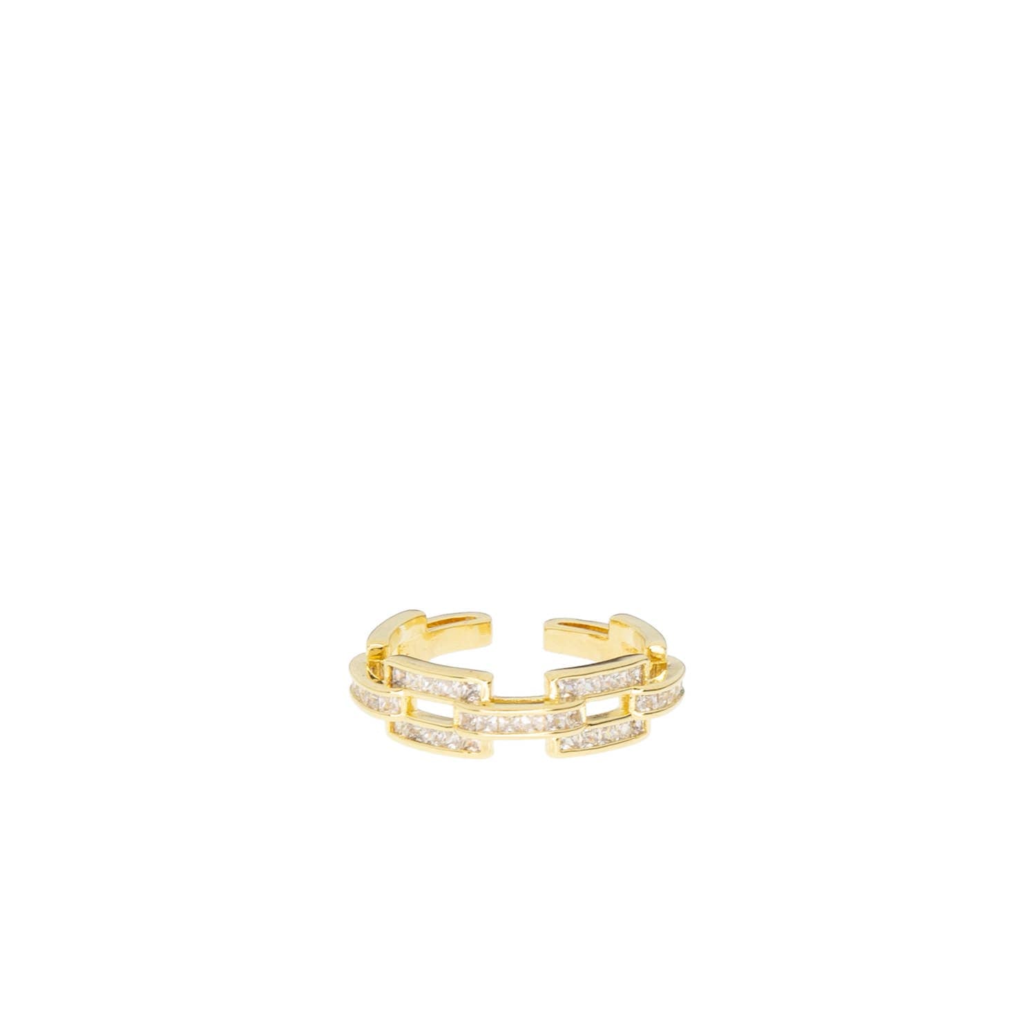 PAVE LINK ADJUSTABLE RING
