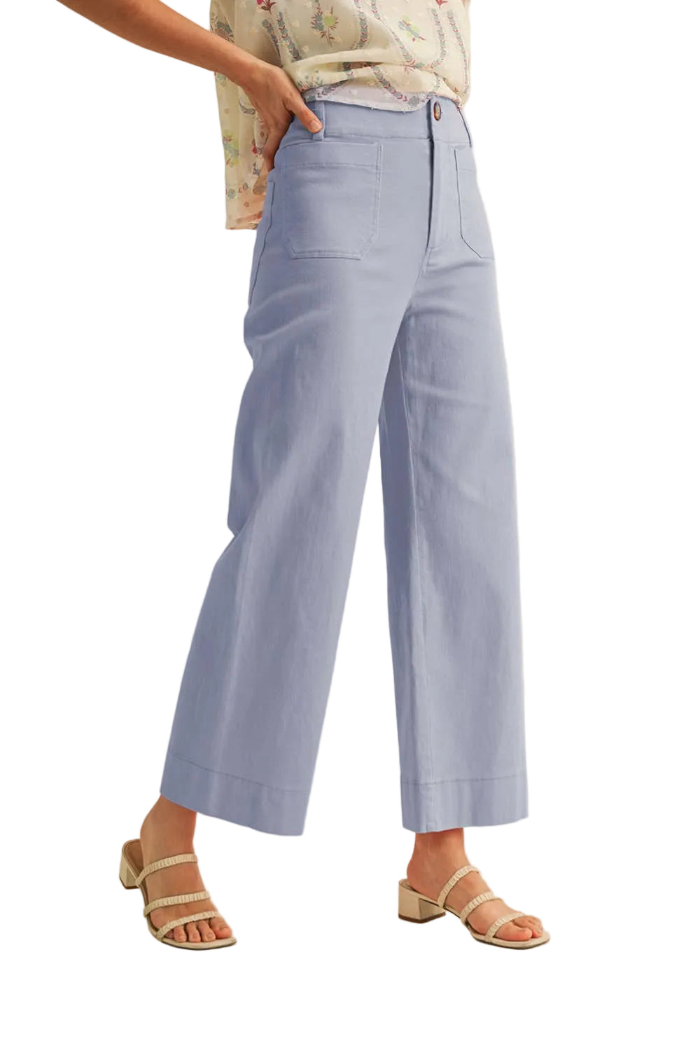 HIGH WAIST CROPPED WIDE LEG PANTS
