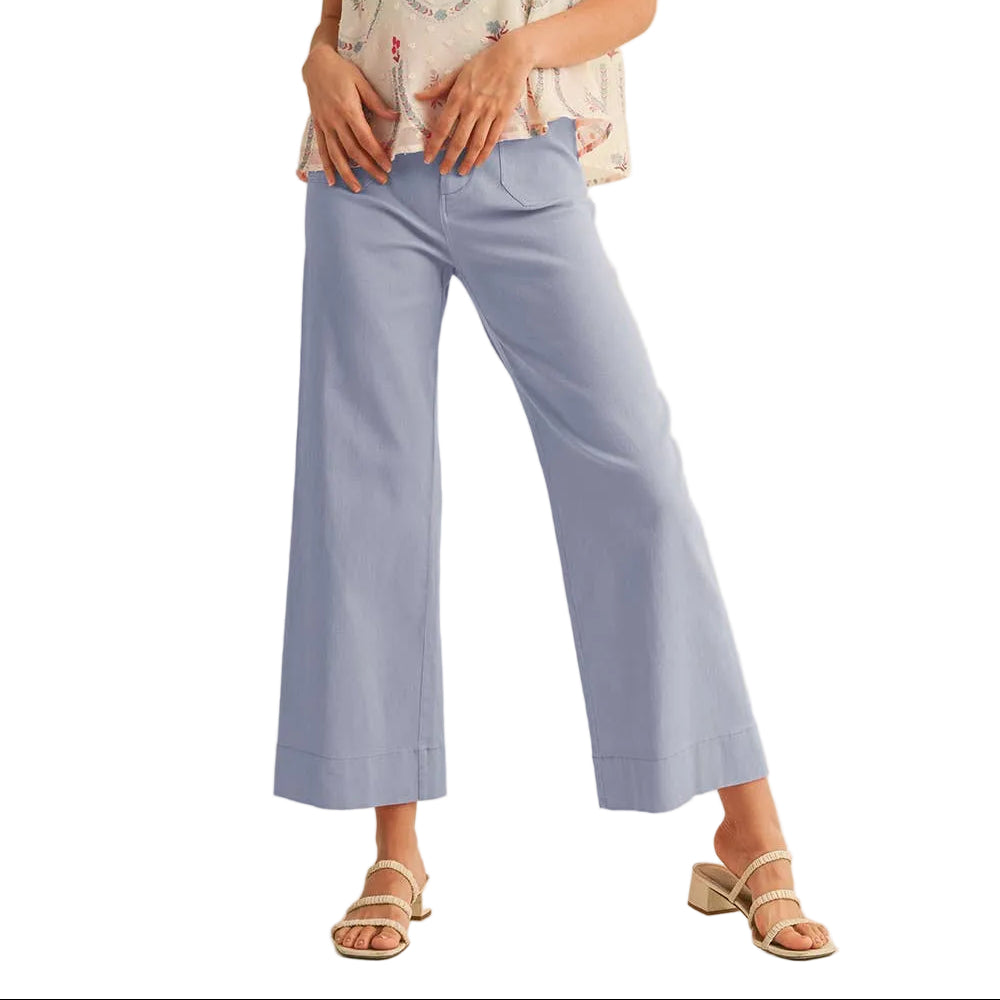 HIGH WAIST CROPPED WIDE LEG PANTS
