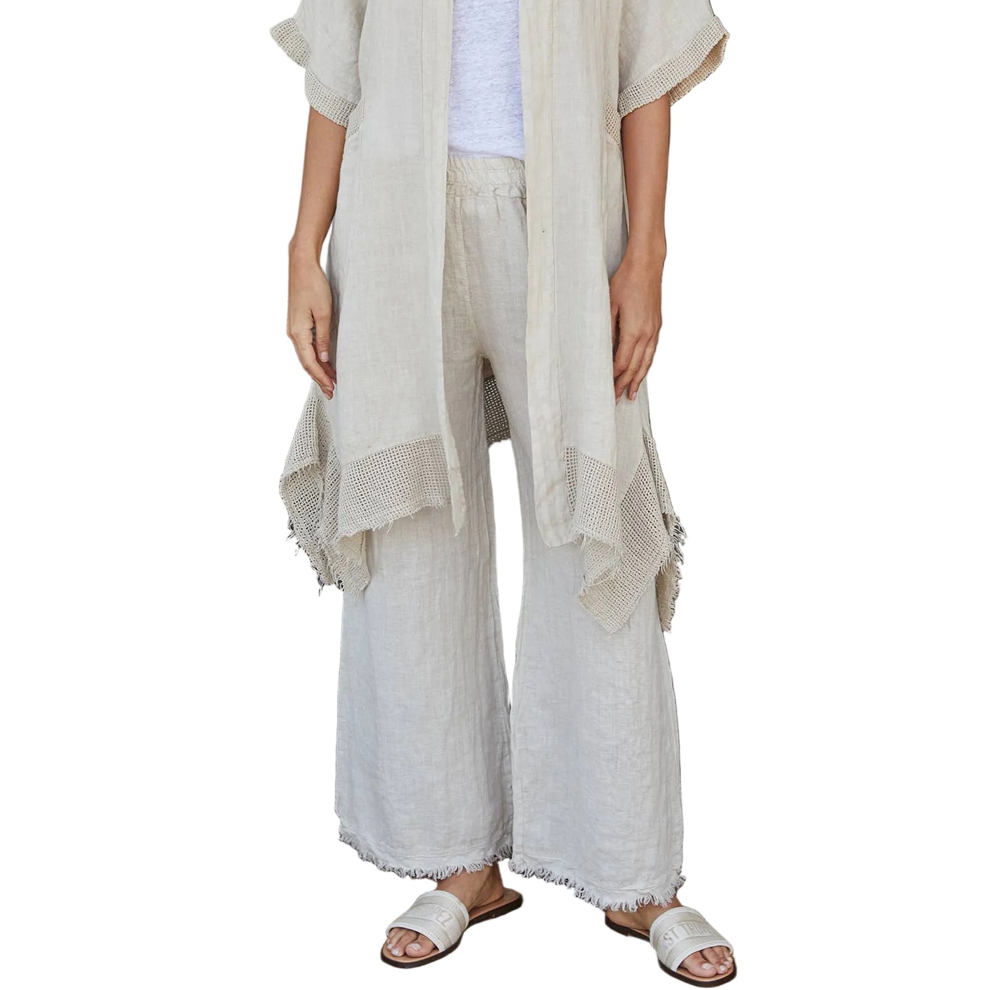ITALIAN LINEN PANTS WITH RAW HEM