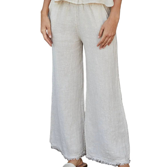 ITALIAN LINEN PANTS WITH RAW HEM