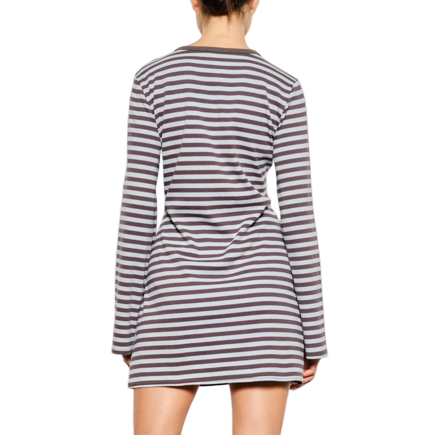 MIRA STRIPED DRESS - BLUE/GRAY