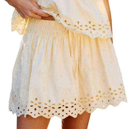 EYELET EMBROIDERED SKORT
