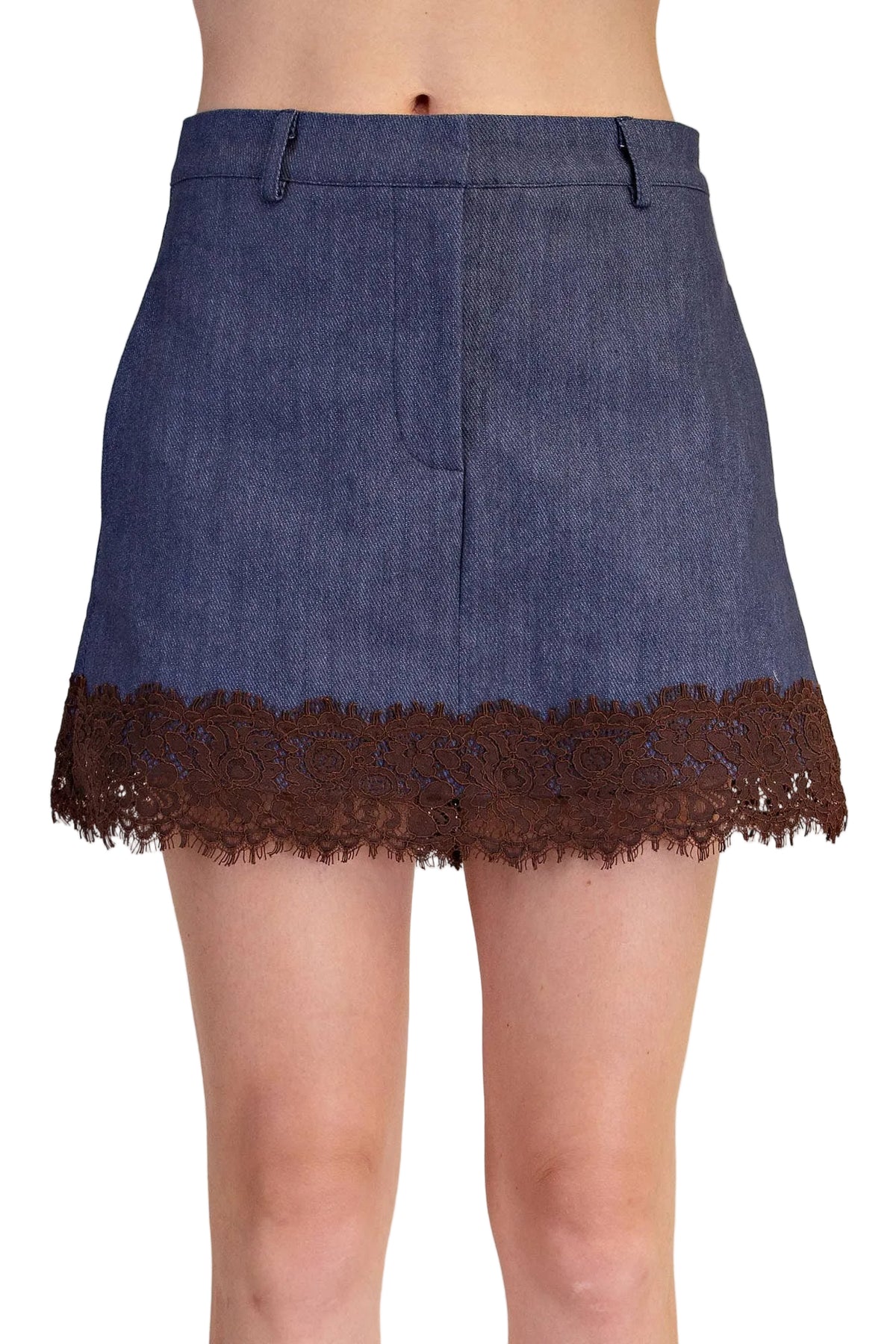LACE DENIM SKORT