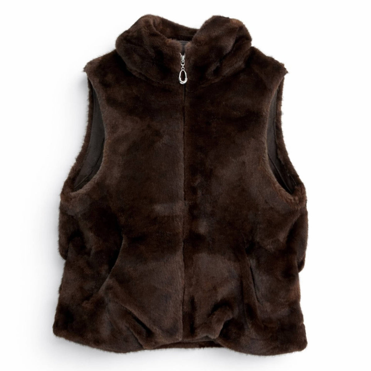 FAUX FUR HOODED VEST