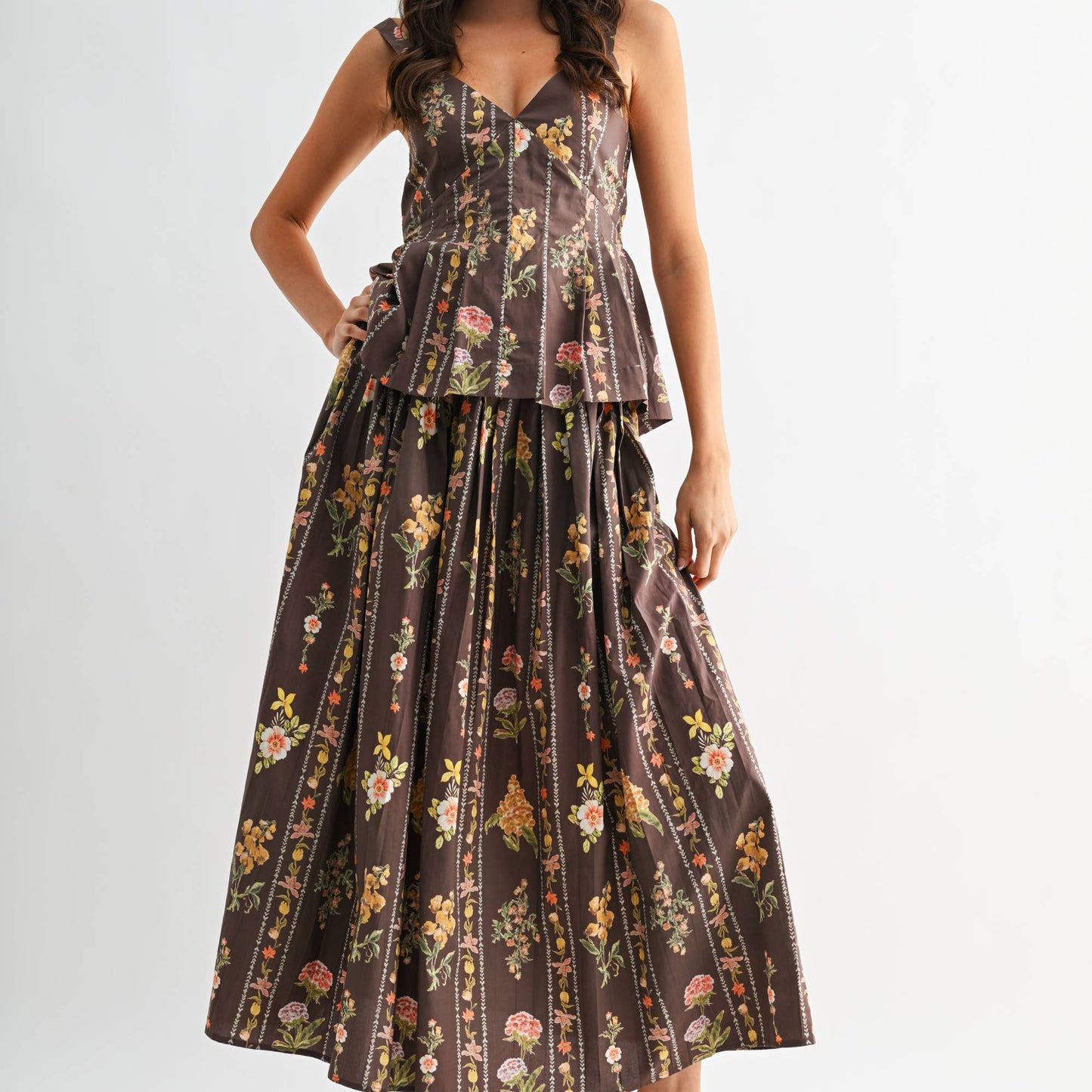 FLORAL PRINT TOP AND SKIRT SET  - PREORDER FOR MID JULY