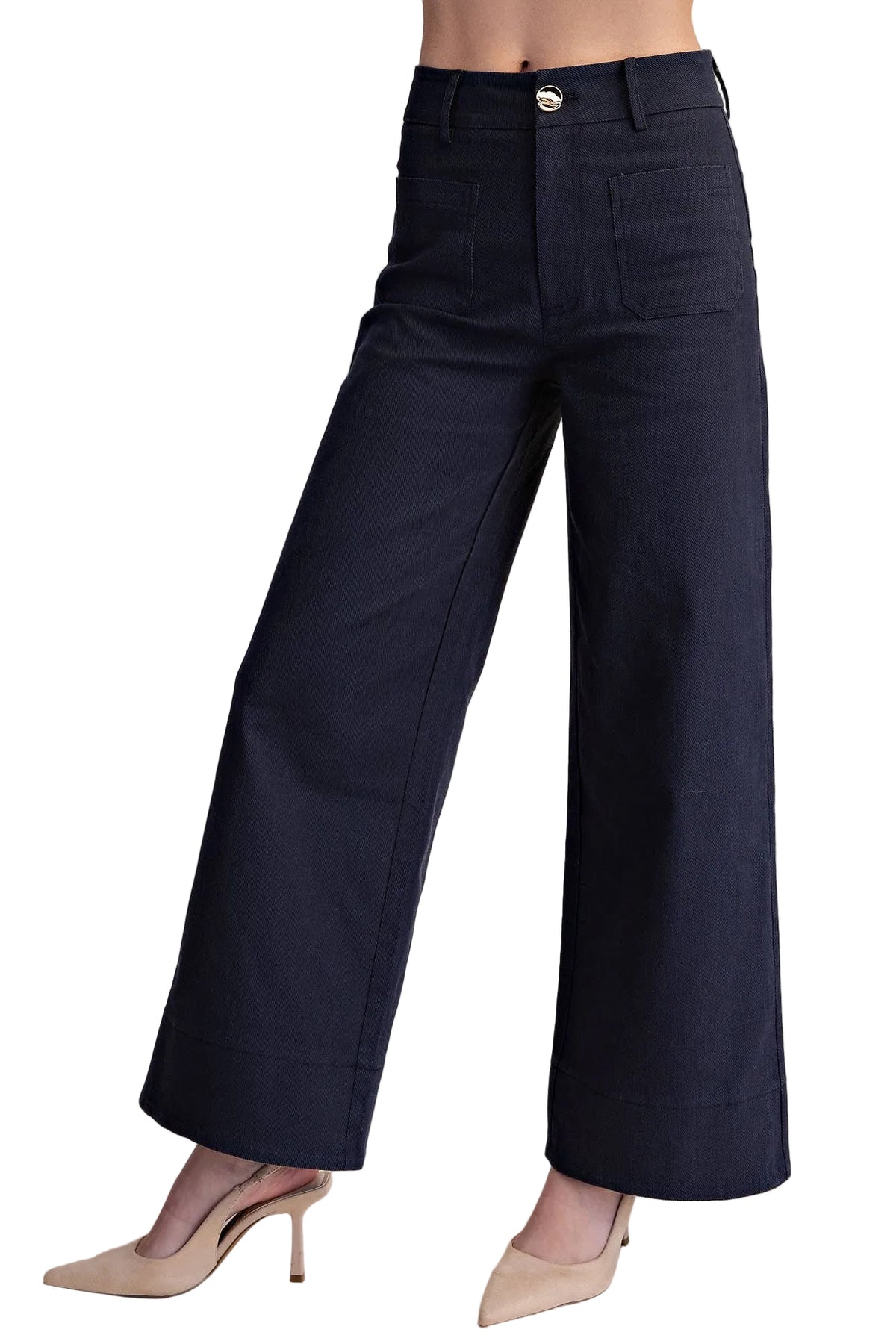 NAVY STRETCH HIGH RISE PANTS