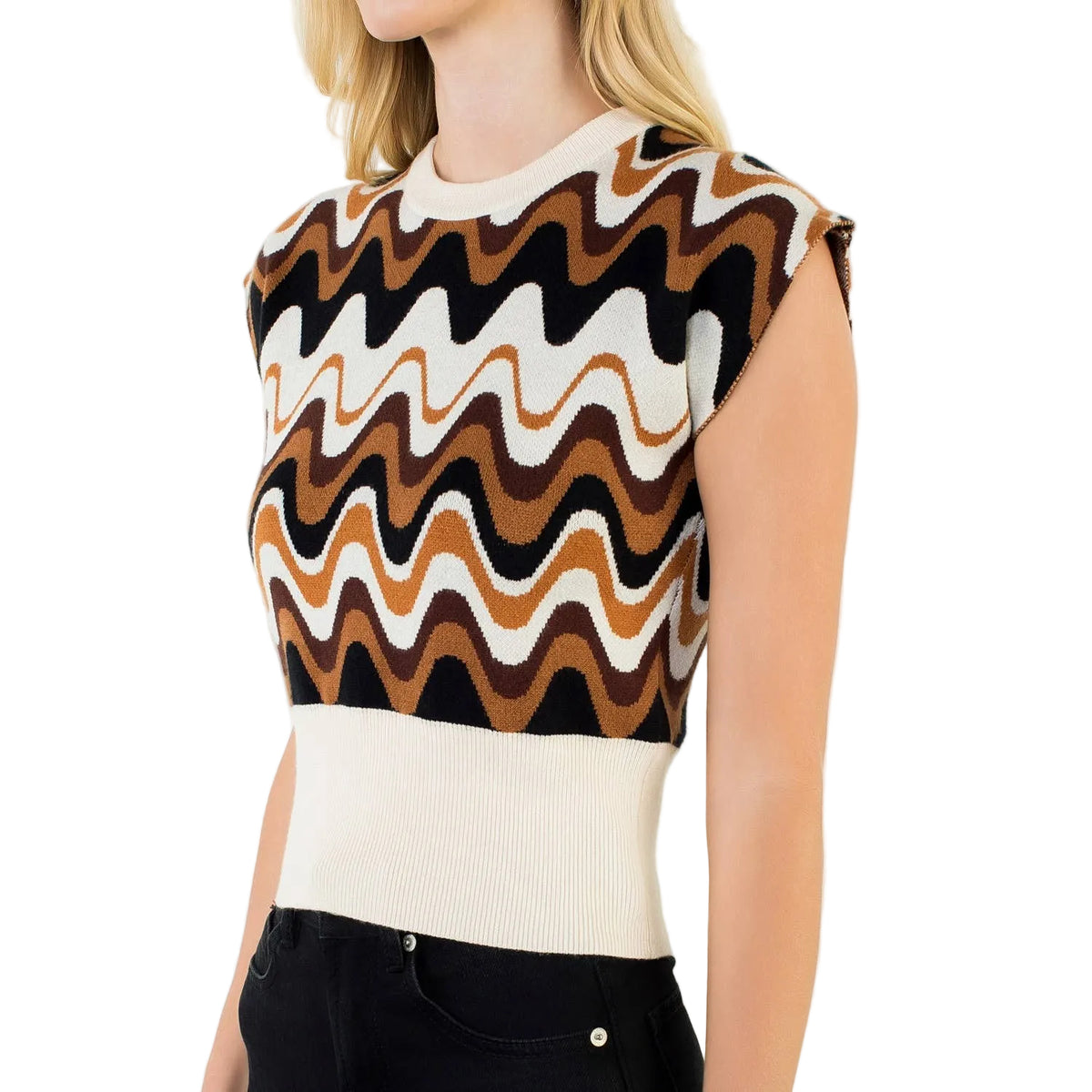 ABSTRACT VEST TOP
