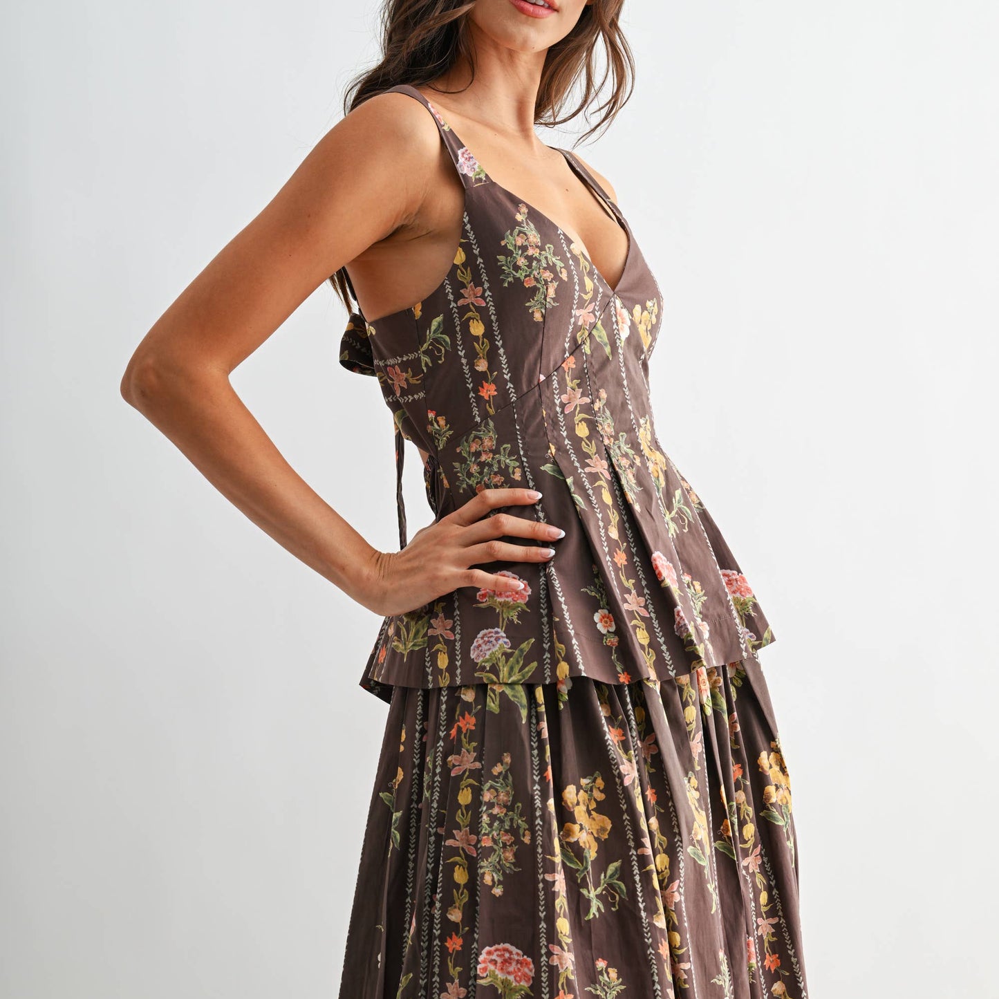 FLORAL PRINT TOP AND SKIRT SET  - PREORDER FOR MID JULY