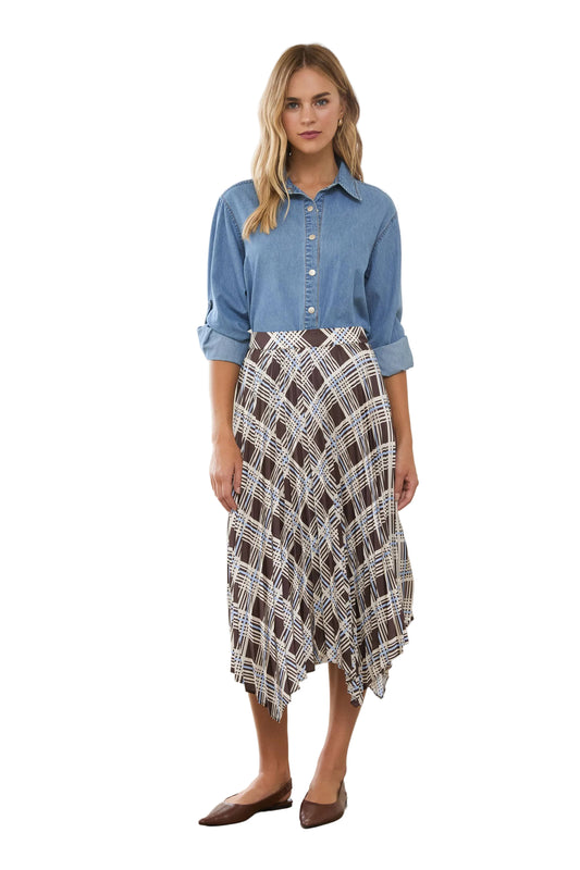 PLAID PLEATED SKIRT