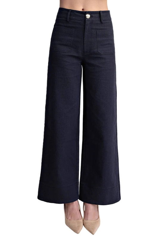 NAVY STRETCH HIGH RISE PANTS