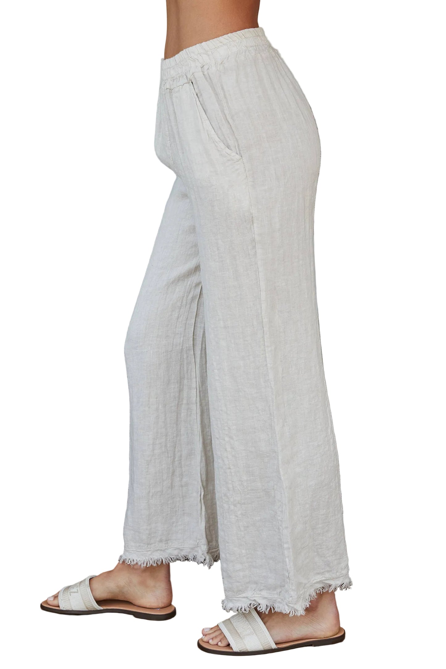 ITALIAN LINEN PANTS WITH RAW HEM