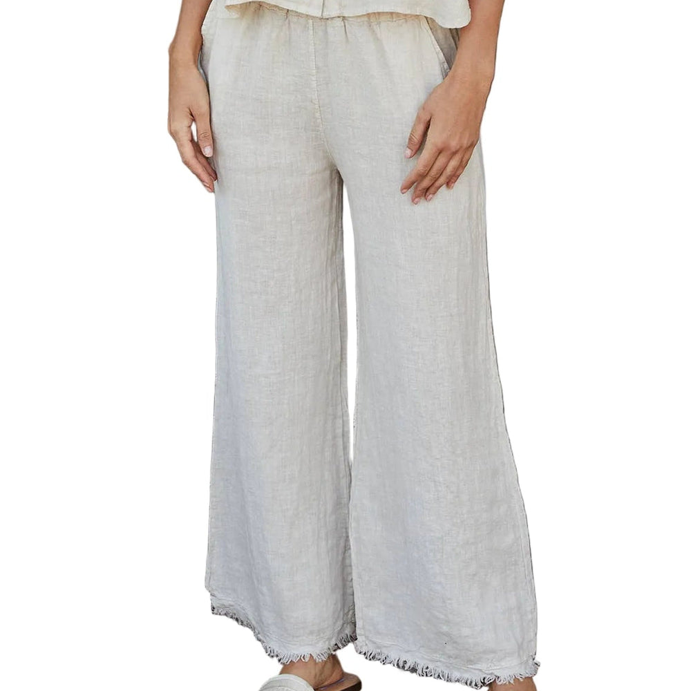 ITALIAN LINEN PANTS WITH RAW HEM