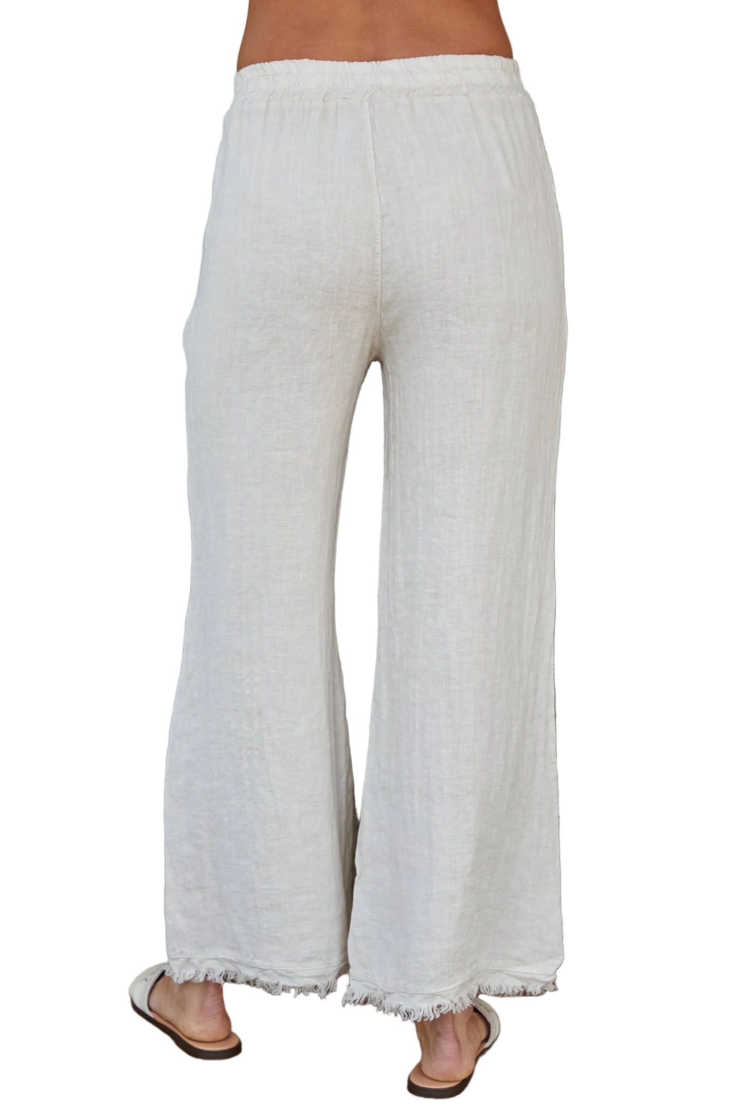 ITALIAN LINEN PANTS WITH RAW HEM