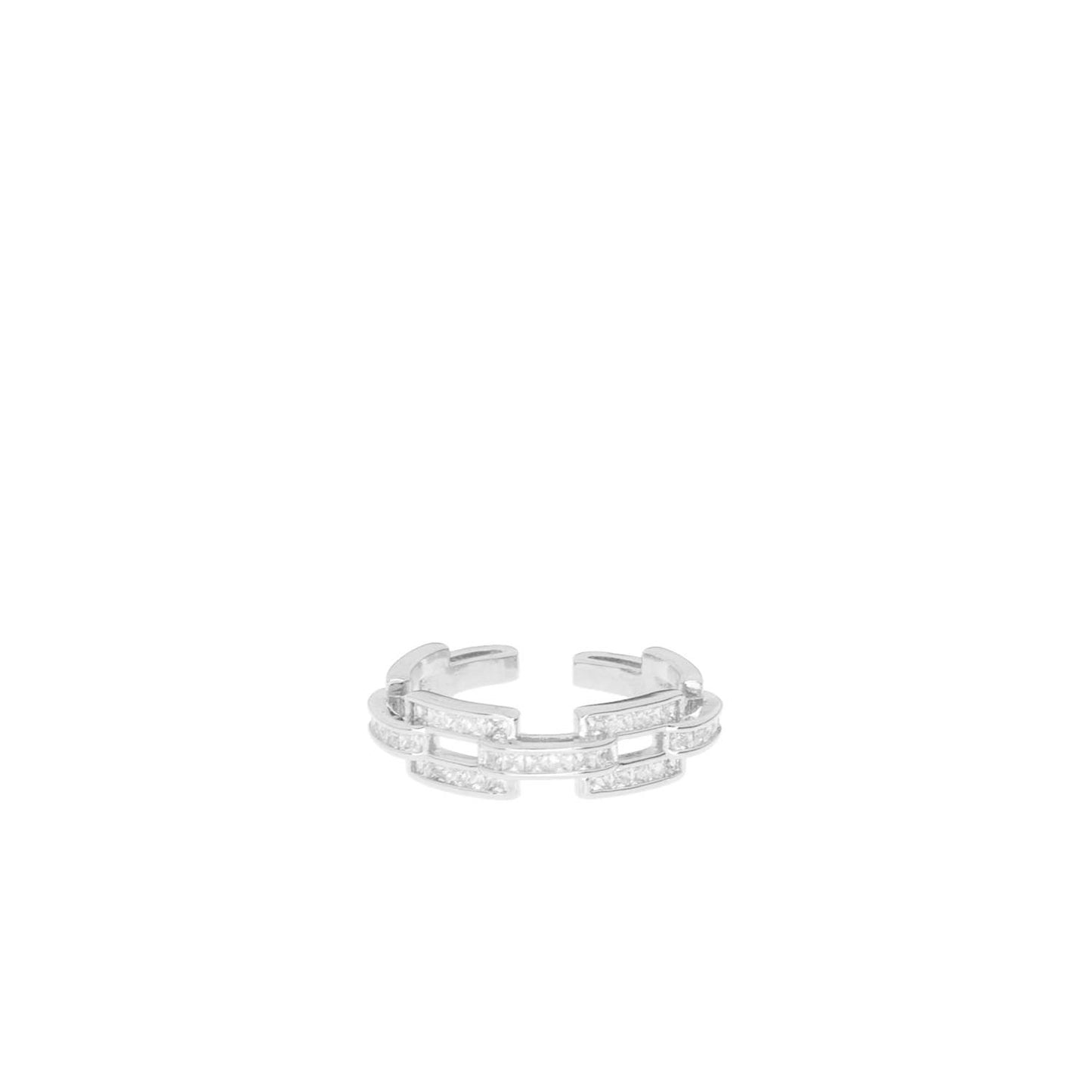 PAVE LINK ADJUSTABLE RING