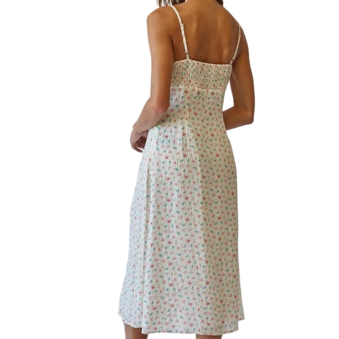 MARIE FLORAL CHARM MIDI SLIP DRESS