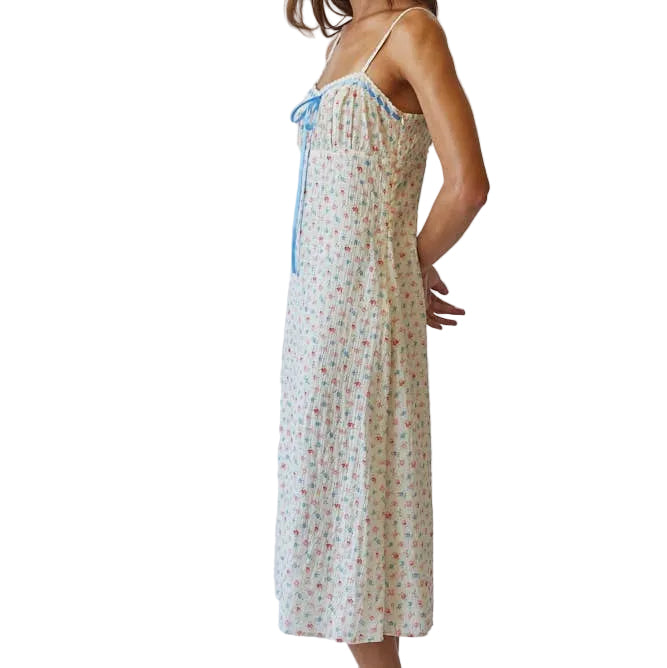 MARIE FLORAL CHARM MIDI SLIP DRESS