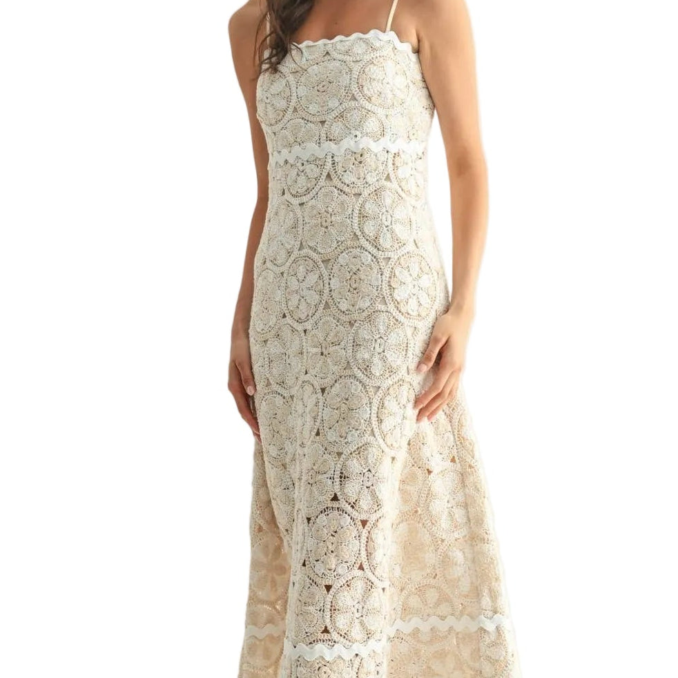 CROCHET LACE MAXI DRESS
