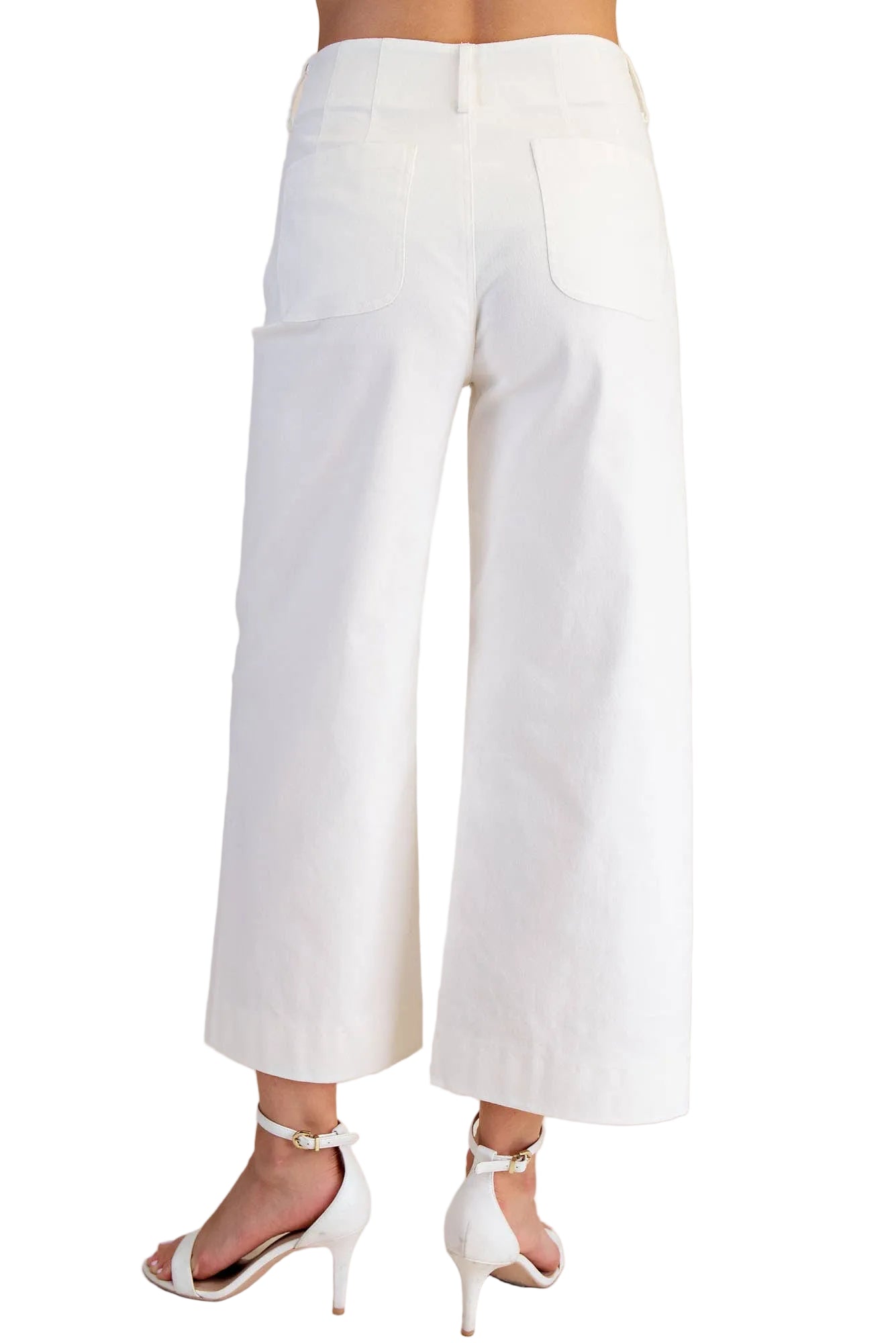 COLETTE WIDE-LEG SCALLOP POCKET PANTS